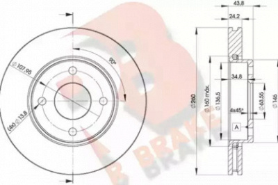 R BRAKE 78rbd25950 -  Тормозной диск